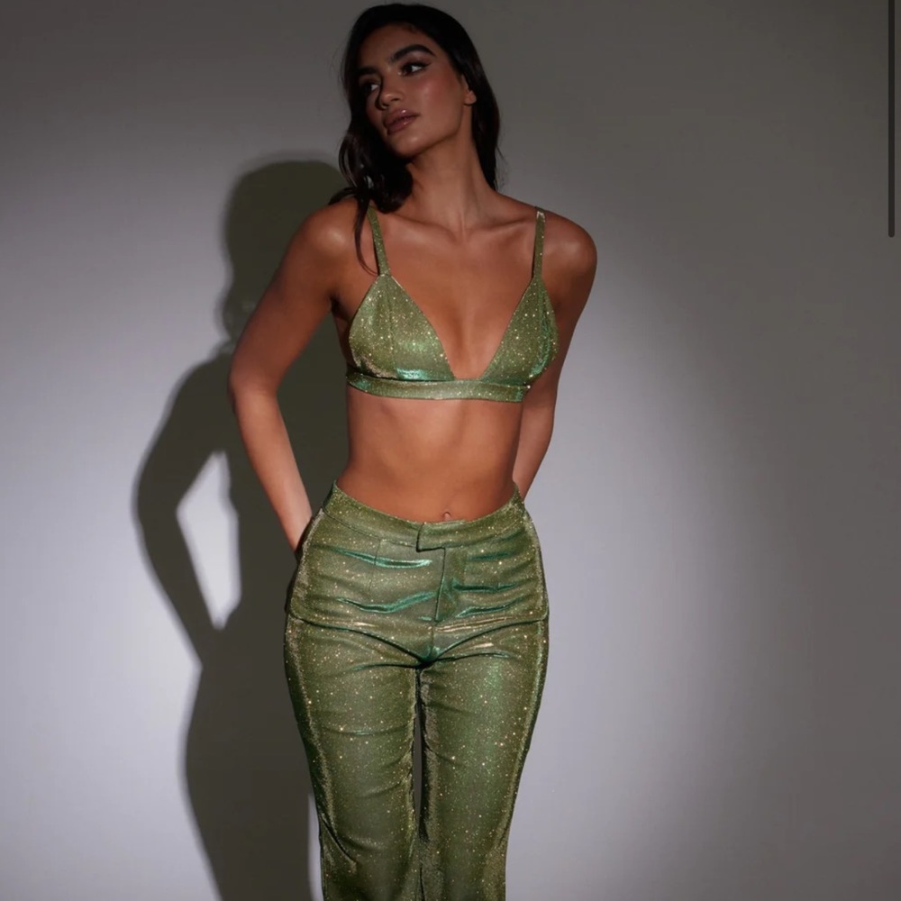 SLA THE LABEL- GREEN SANTORINI TROUSERS size S